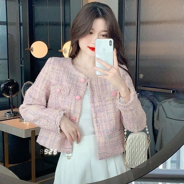 Xiaoxiangfeng Short Korean Women\'s Boutique Top Spring Autumn New Style Long Sleeved Socialite High-end French Slimming Jacket