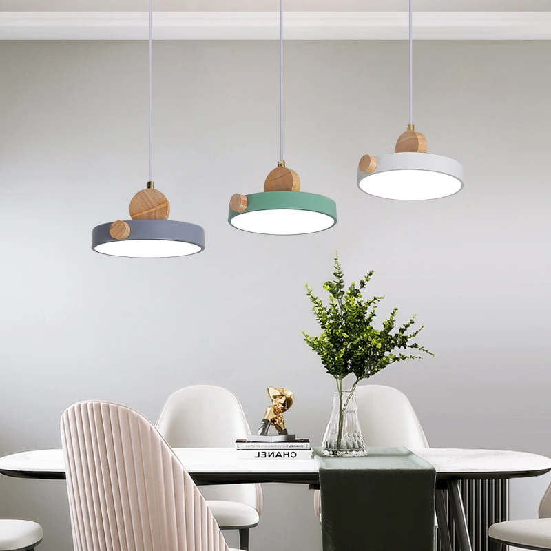 

Living Room Bedroom Dining Room Bar Table Bedside Hanging Lamp Nordic LED Pendant Lamp Macarons Color Creative Pendant Light