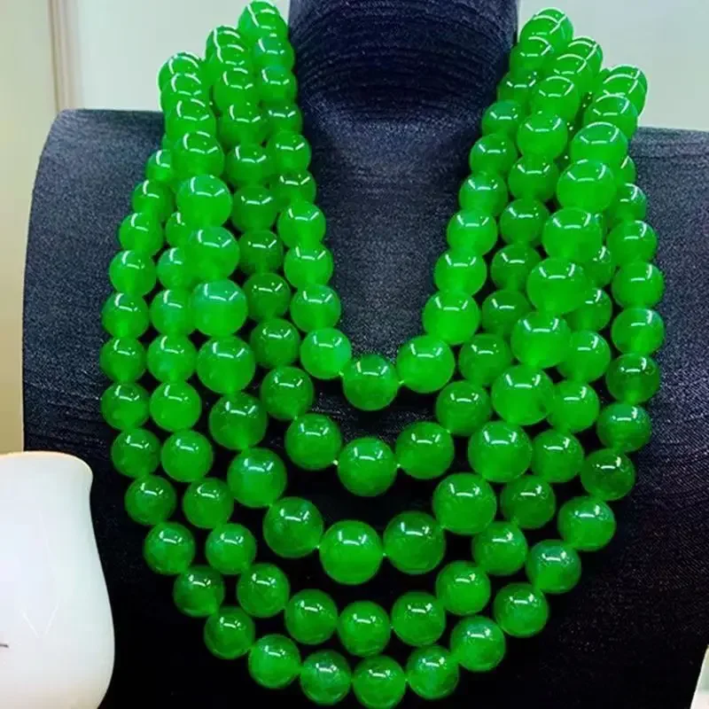 

pedra natural mianmar jade verde frisado pulseiras mulheres redondas calcedônia buda grânulo yoga pulseiras energia cura