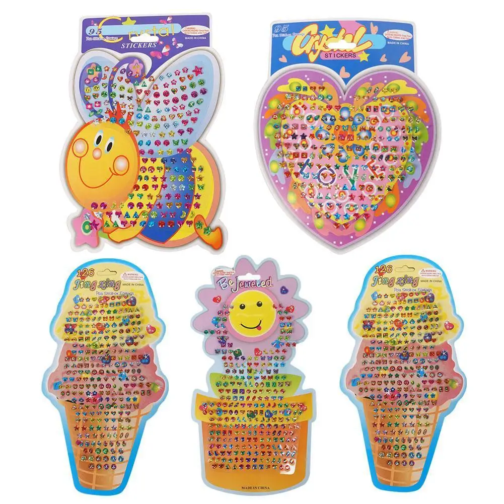 Moda carino 1 foglio cartone animato ricompensa adesivi di cristallo giocattolo meravigliosi adesivi per bambini adesivi per orecchini per bambini giocattolo divertente