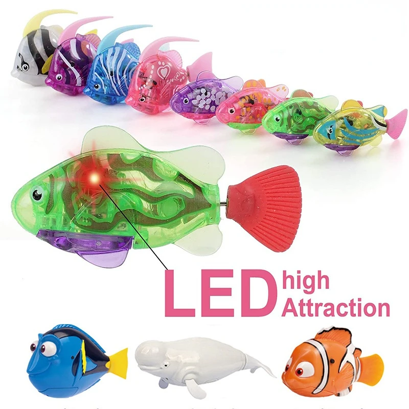 Swimming Robot Fish Toy for Kids Fish Moving Interactive Electric Fish Toys Water-Activated Bathtub Toys for Animal Cats Dogs