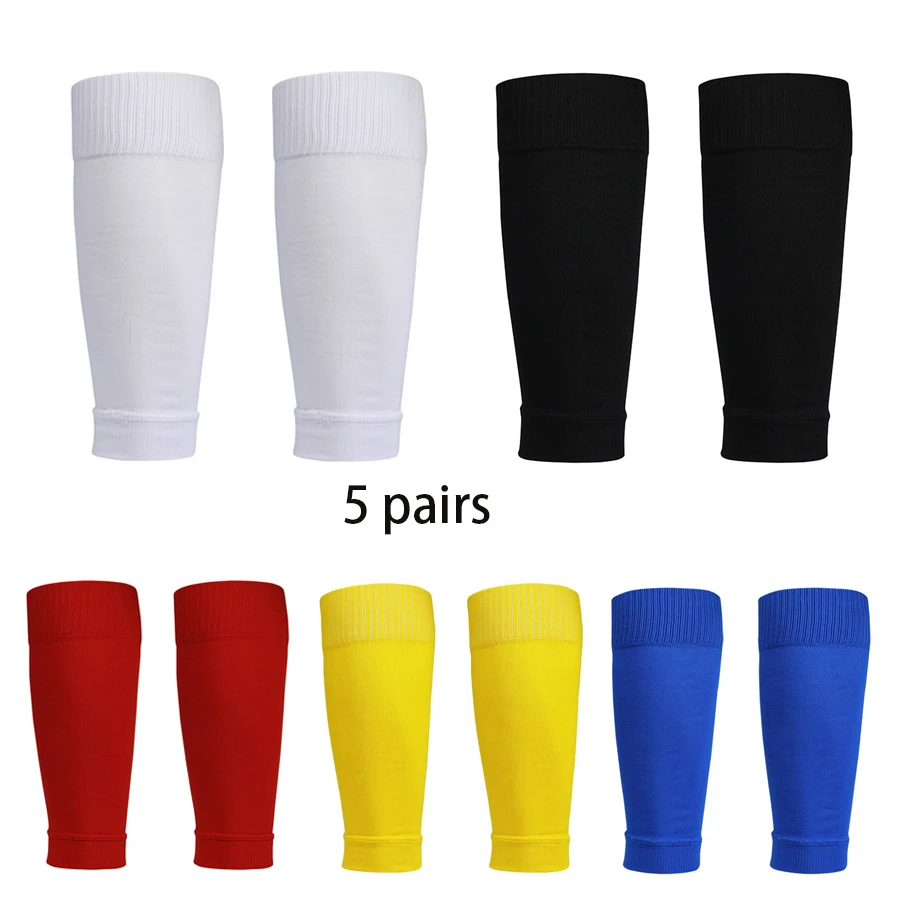 5 Pairs Men\'s Leg Basketball Football Sports Socks Adult Shin Guard Competition Professional Protective Socks Women Gym Leg Sock