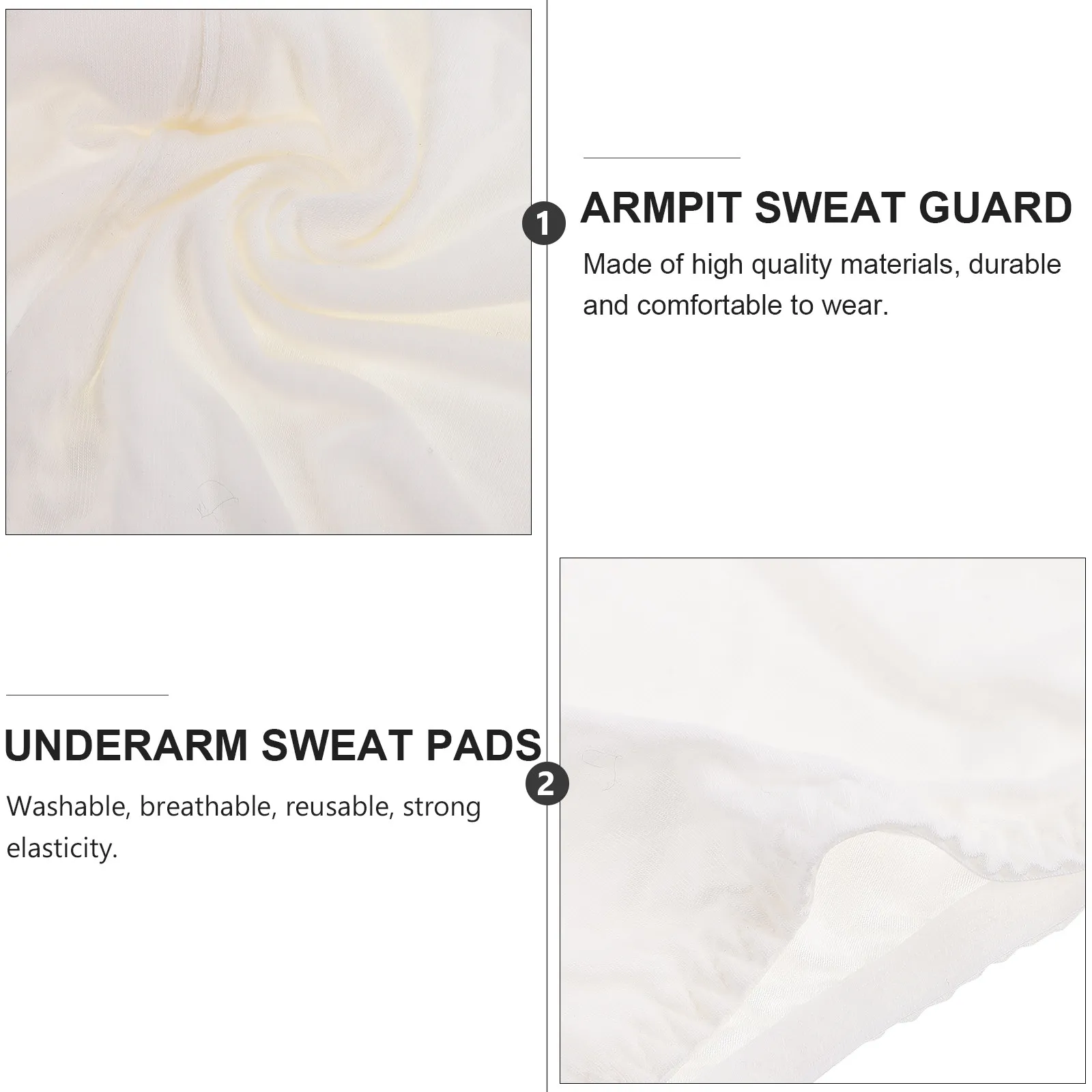 1Pcs Underarm Sweat Pads Vest Cotton Sweat-Absorbent Shield Breathable Elastic Armpit Guard for Summer Activities