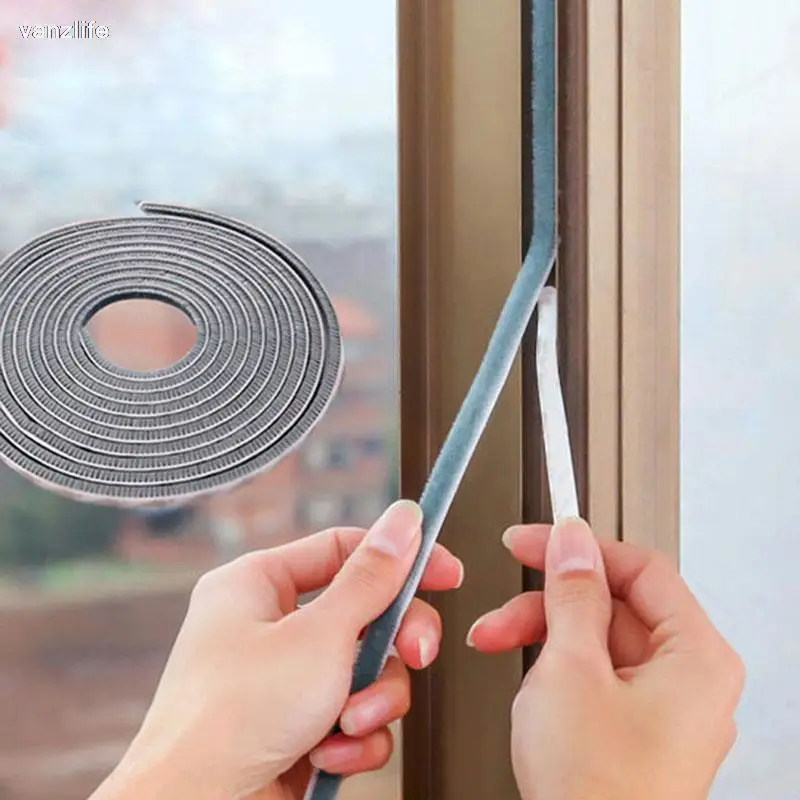 5M/Self adhesive door and window sealing strip moving anti-collision windproof thermal insulation glass wood bottom wool strip