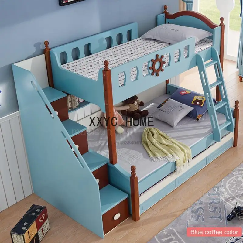 Solid Wood Children's Bed For Boys And Girls Modern Creative Home Furniture Multifunction Up Down Bedroom Cute Bunk Kid Beds