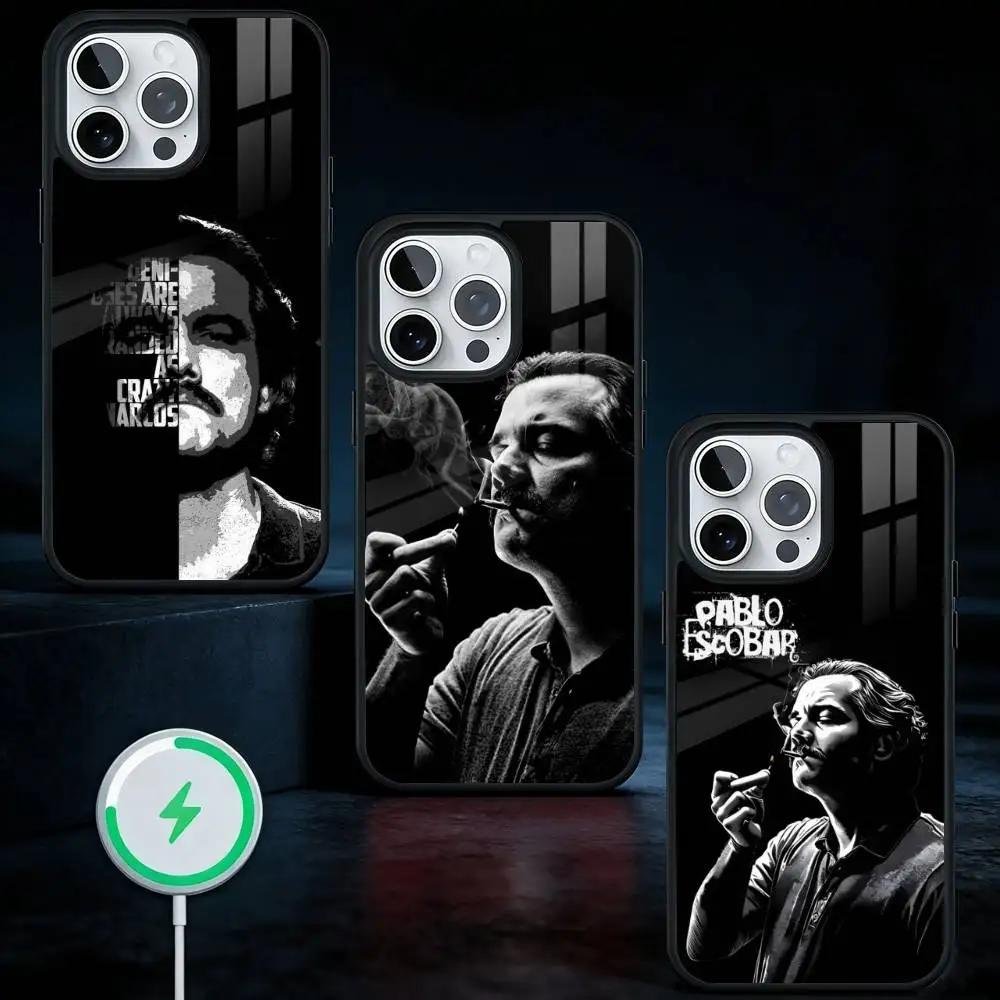 

N-Narcos P-PABLO ESCOBAR Phone Case For iPhone17,16,15,14,13 Plus,Pro Max Magnetic For Magsafe Wireless Charging