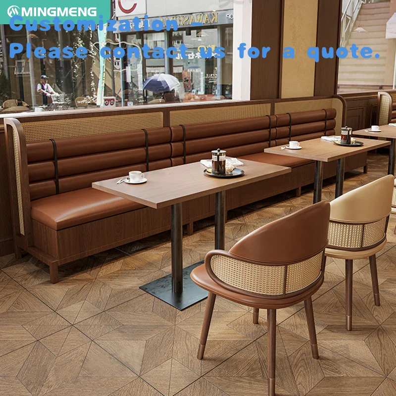 custom.Modern Commercial Solid Wood Restaurant Sets PU Restaurant Furniture Sofa Booth Table Chair Bar Cafe Coffee Shops Ho