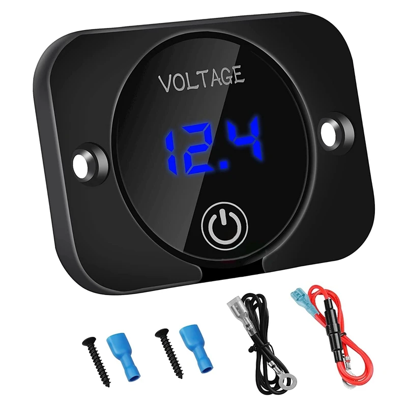 NEW-12V Voltage Gauge With Contact Switch Digital Display DC12V 24V Waterproof Voltmeter Panel For Boat Marine Truck ATV UTV