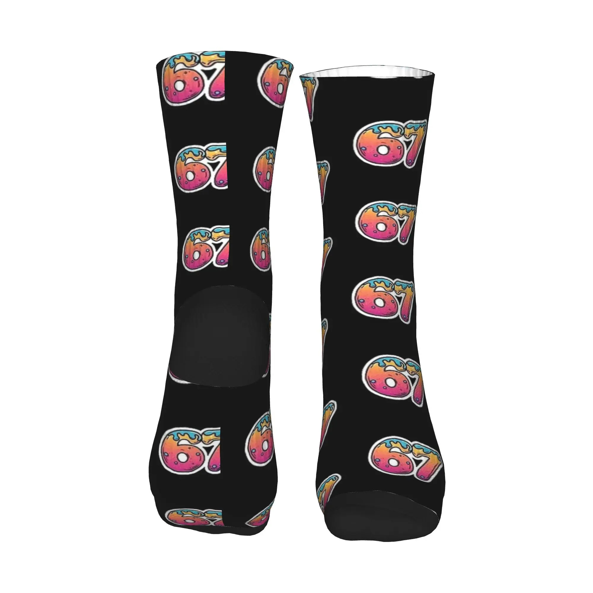 67 Cartoon Drip Six Seven Calzini Calze gotiche Calzini da corsa medi morbidi da uomo Calzini antibatterici stampati invernali
