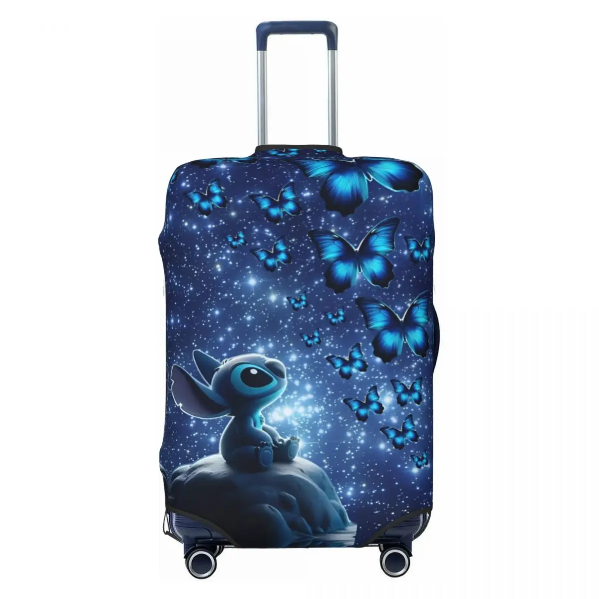 

Blue Butterfly Stitch Cartoon Animation Suitcase Cover Useful Business Protector Luggage Supplies Holiday
