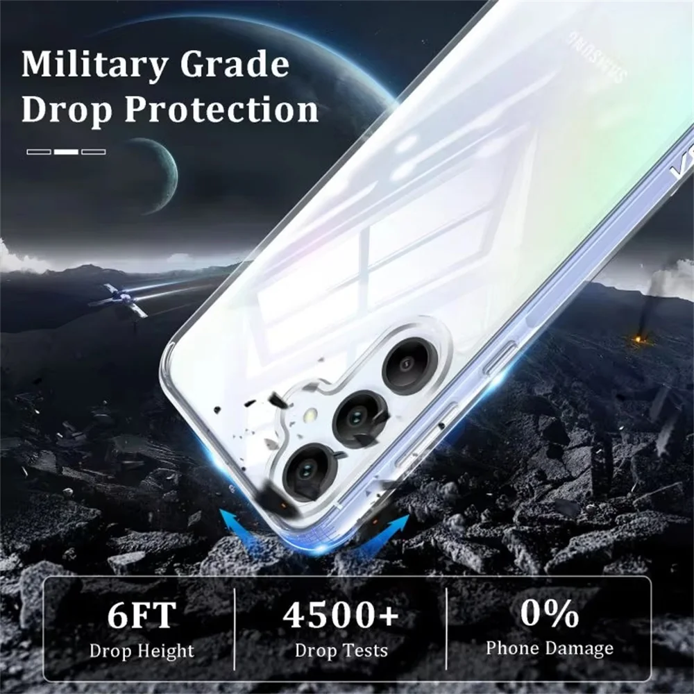 Прозрачные чехлы для телефонов Samsung Galaxy A56 A36 A16 A55 A35 A25 A15 A54 A34 A24 A14 A73 A53 A33 A23 A13 A72 A52 Silicon Cover