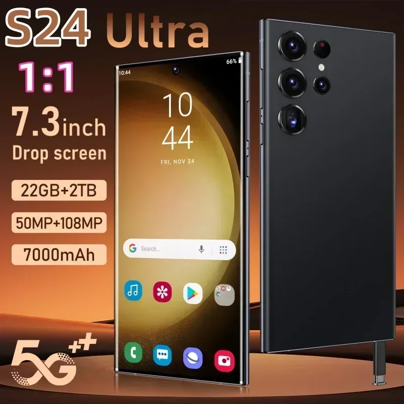 S24 Ultra Mobile Phones 7.3 HD Screen SmartPhone Original 22GB+2TB 4G 5G Dual Sim Celulares Android Unlocked 7000mAh S25 Ultra