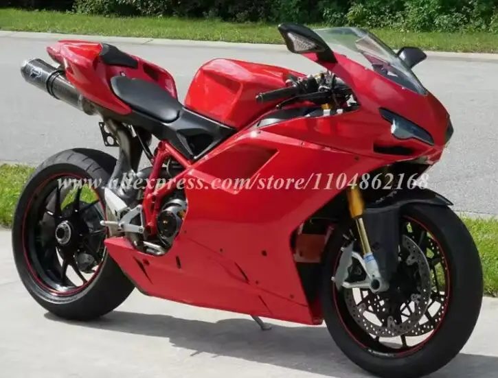 Kit de carénage complet de moto ABS adapté à Ducati 848 1098 1198, ensemble de carrosserie personnalisé rouge brillant, 4 cadeaux, nouveau