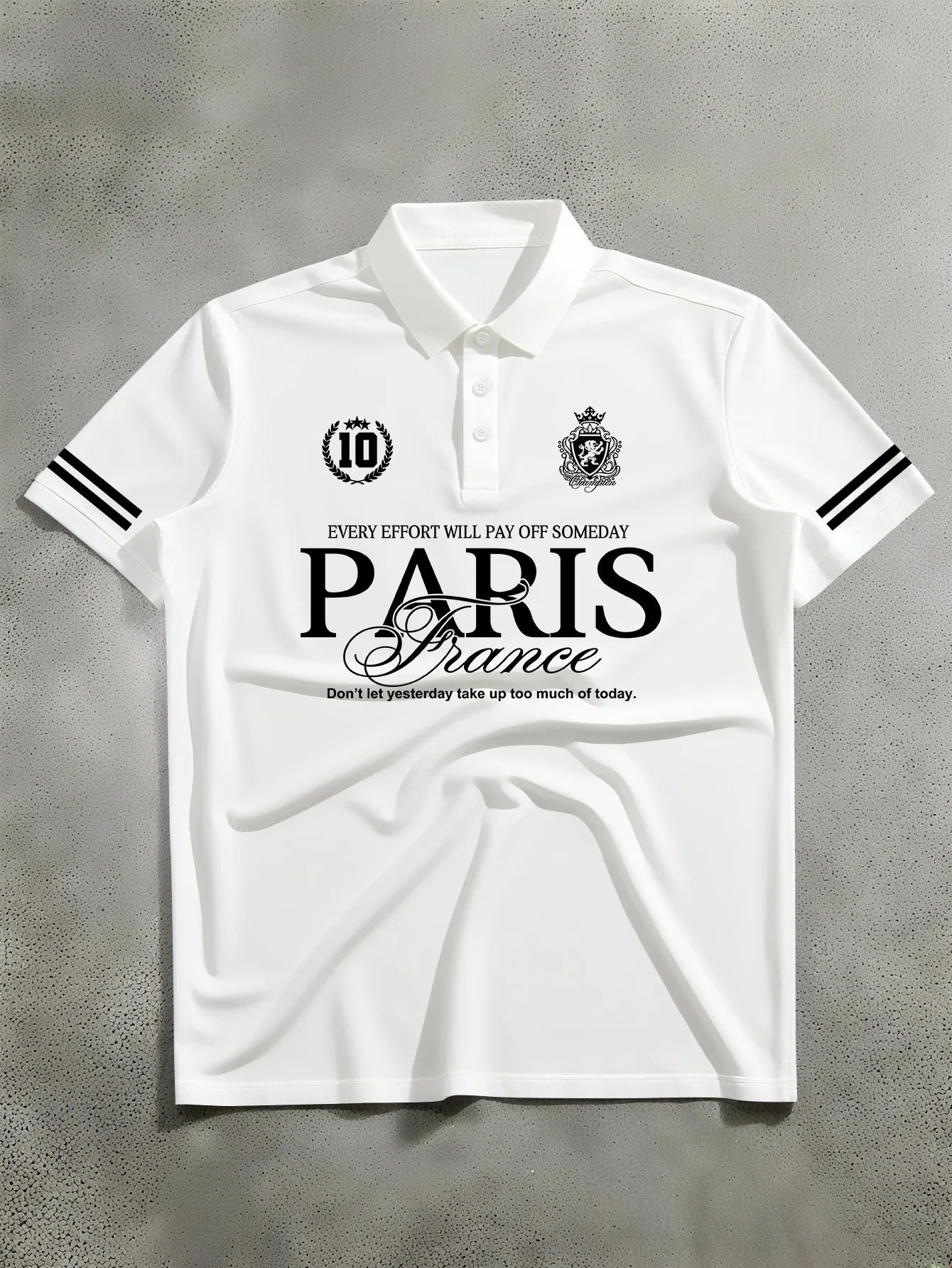 Men's Paris France Themed Polo Shirt - Short Sleeve Casual Streetwear with Eiffel Tower & French Landmarks Print