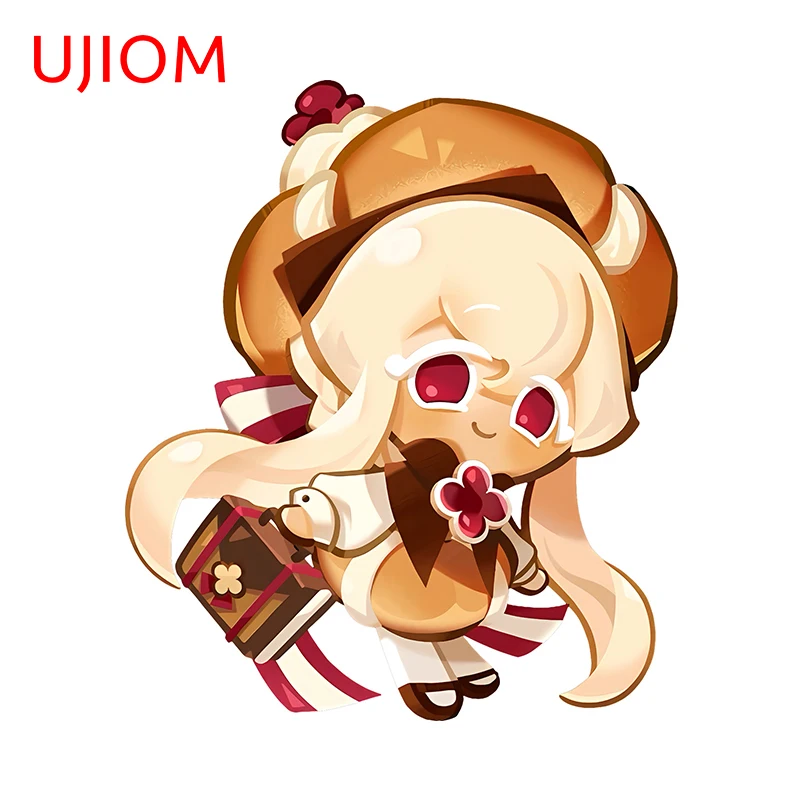 UJIOM 13cm × 11.2cm Cute Cookie Run Kingdom Wall Sticker Caramel Choux Cookie Girl Decor Decals Funny Cartoon Kids Room Murals