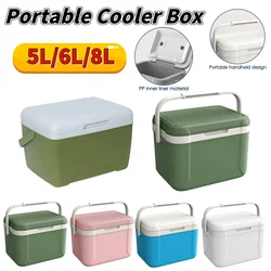 6/5L Cooler Box Portable Thermal Incubator Refrigerator Car Ice Chest Picnic Lunch Box Outdoor BBQ Camping Fishing Ice Case Box