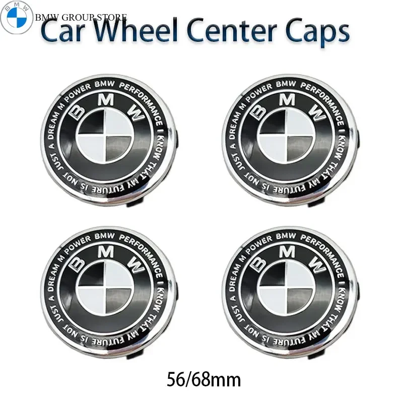 BMW GROUP 4Pcs 56MM 68MM Car Wheel Center Caps Emblem For BMW M E36 E39 E46 E60 E90 E90 F01 F10 F30 G01 G20 G21 G30 G11 F15 X5