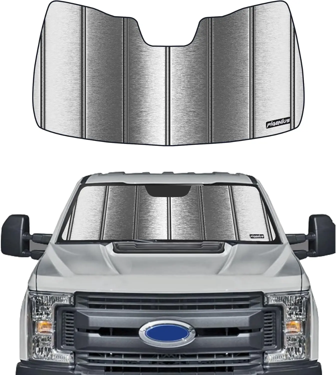 

Универсальный солнцезащитный экран для лобового стекла автомобиля - металлический серебристый, блокирует тепло и УФ-лучи, легко складывается.