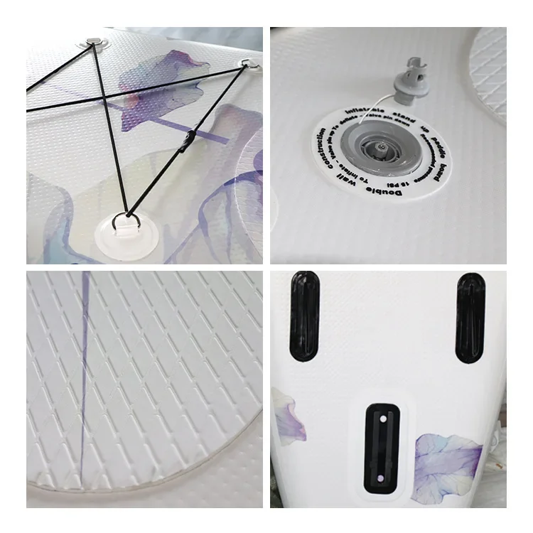 Purple Inflatable Surfboard Double Sport Standing Soft Board Portable, Thickened Outdoor
