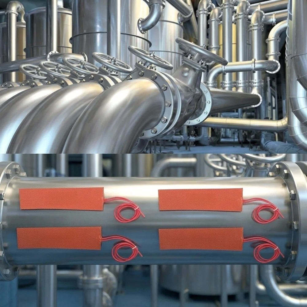 4 Piece 50x150mm Silicone Heating Mats Flexible Lightweight Construction for Even Heat Distribution on Curved Surfaces