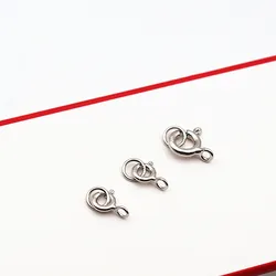 1Piece Solid 925 Sterling Silver 5mm 6mm Spring Ring Clasp with Closed Jump for Jewelry Making DIY Components Finding