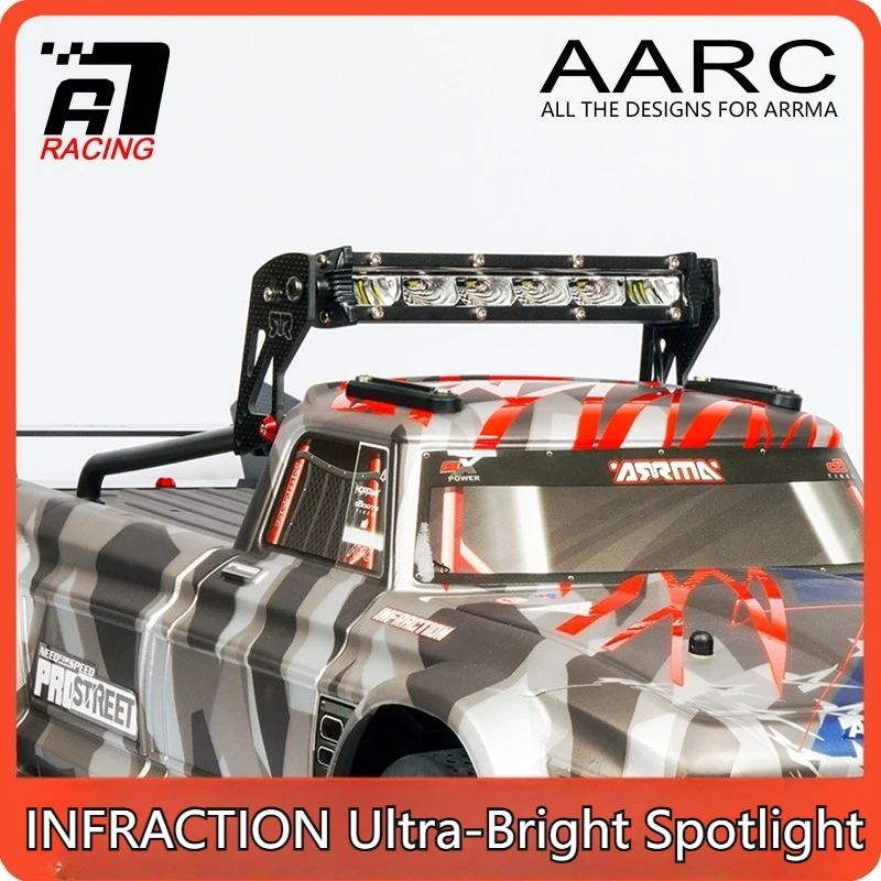

ARRMA 1/7 Infraction LED Light Kit - Super Bright Headlights Bar+ RGB Rear Bed & Roof Lights External Power Supply Compatible