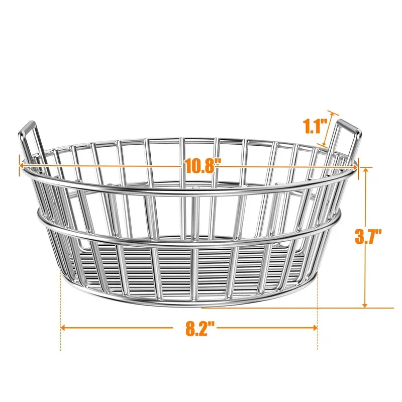 Stainless Steel BBQ Charcoal Ash Basket Durable Grill Accessory for Outdoor Cooking Fire Pit Tool Heavy Duty Removable Tray