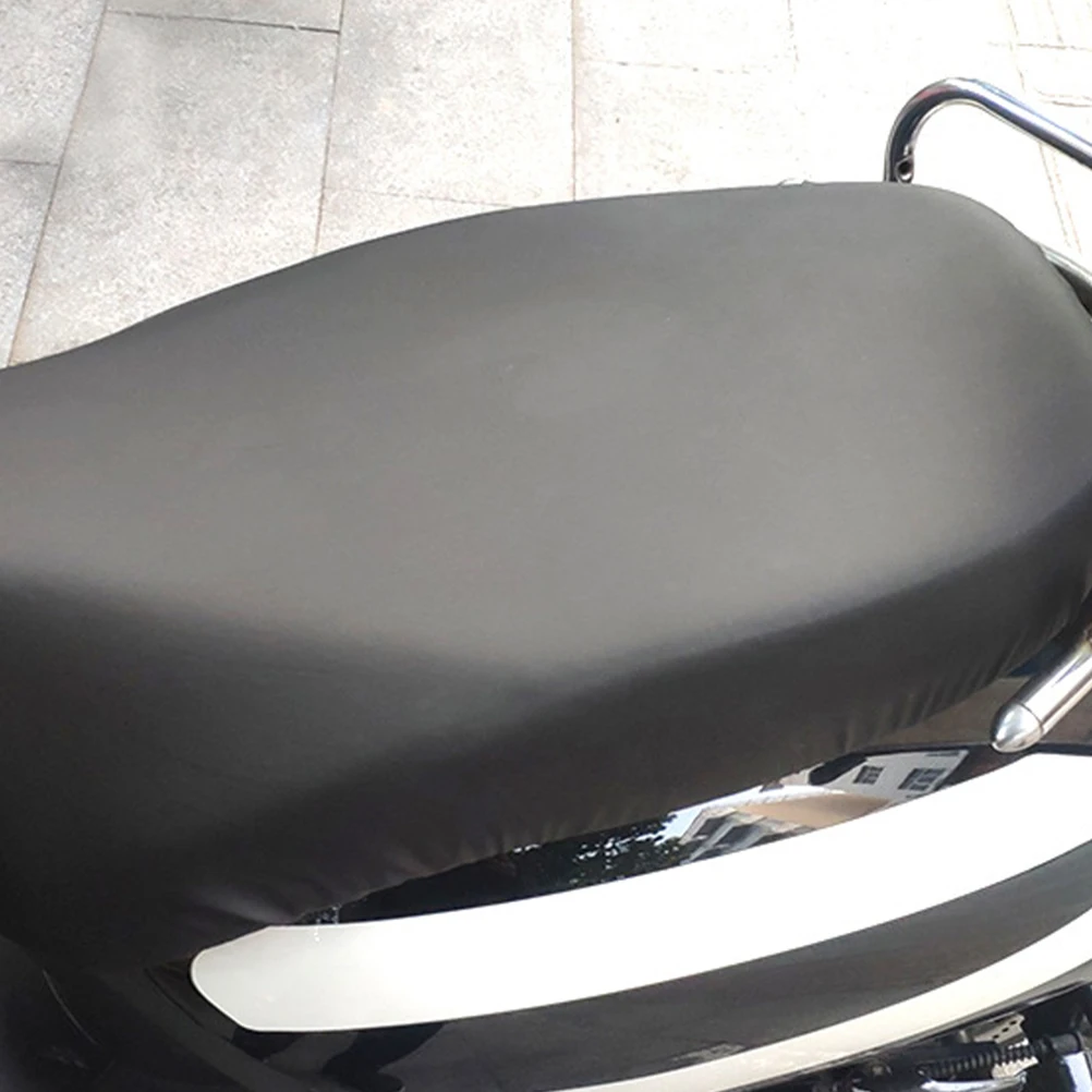 

Motorcycle Seat Cover Durable PU Material Elastic Band Adjustable Non Slip Professional Daily Use Waterproof Black Outdoor