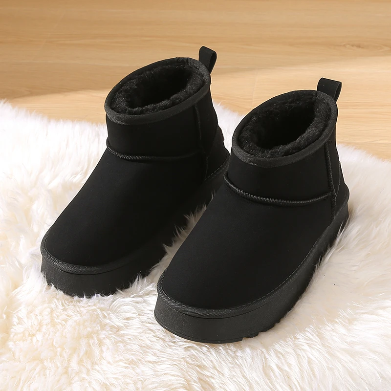 2025 منصة الثلوج أحذية النساء الشتاء الدفء الفراء أحذية قطنية امرأة فو الجلد المدبوغ الانزلاق على الكاحل بوتاس أحذية مبطنة #4