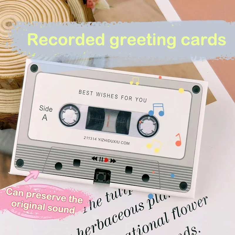 

Recording Voice Card Tape Greeting Card Recordable 60 Seconds DIY Recording MusicCard Valentine's Day Anniversary Birthday Gift