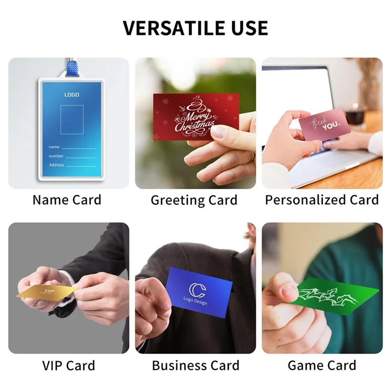 

220 Pcs Laser Engraving Blanks, Colorful Aluminum Business Card Blanks Multipurpose Metal Business Card Blanks Durable