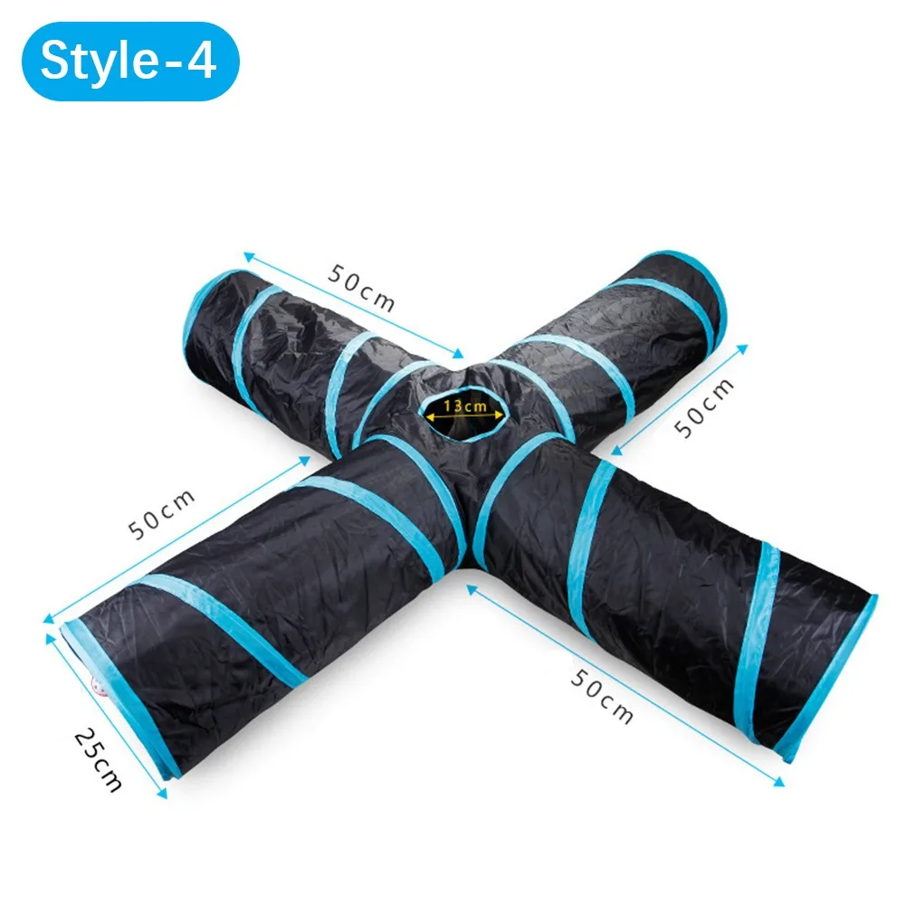 

Polyester+Steel Wire Cat Tunnel Tube Breathable Blue Cat Maze Tunnel Training Interactive Foldable Rabbit Guinea Pig Tent Puppy
