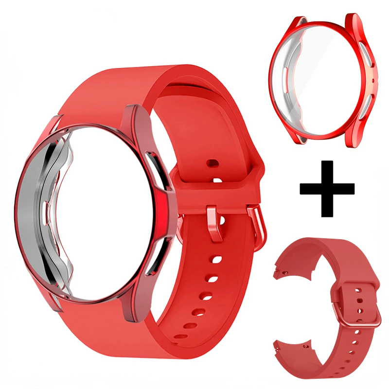 Silicone Strap+Case Kit For Samsung Galaxy watch 4 40mm 44mm Sport watch anti-fall wristband For Watch 4 Classic 42mm 46mm Cover