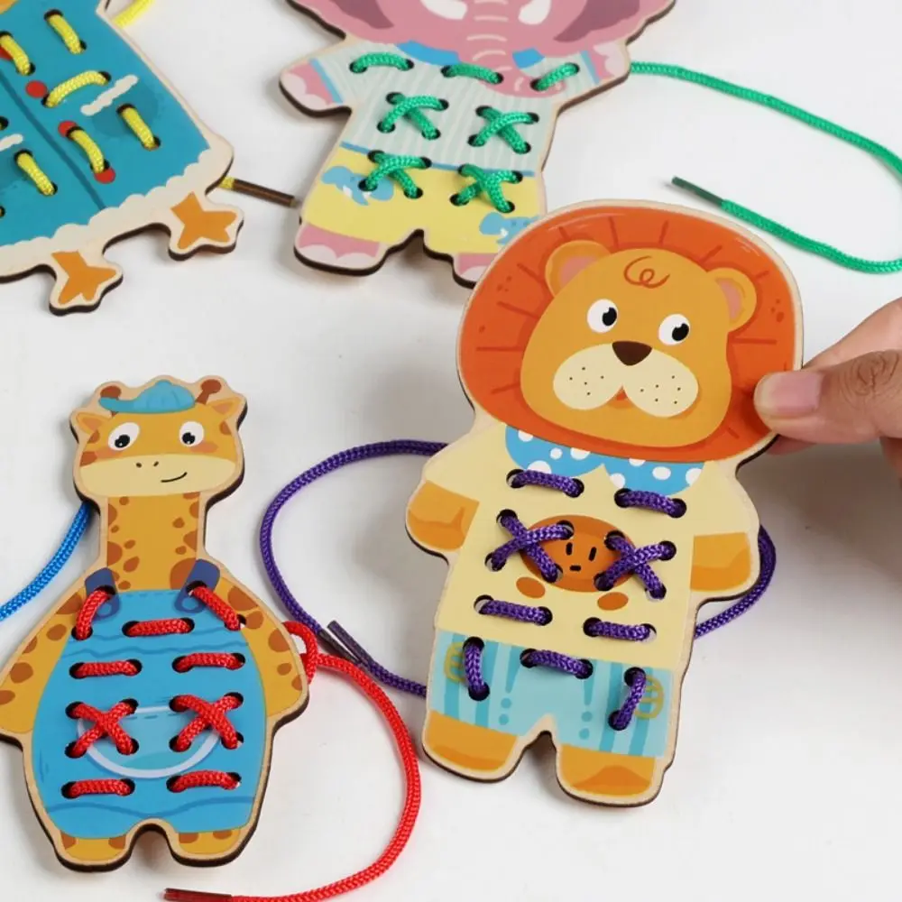 

Educational Fruit Threading Fine Motor Skill Hand-eye Coordination Wooden Lacing Early Learning Wear Rope