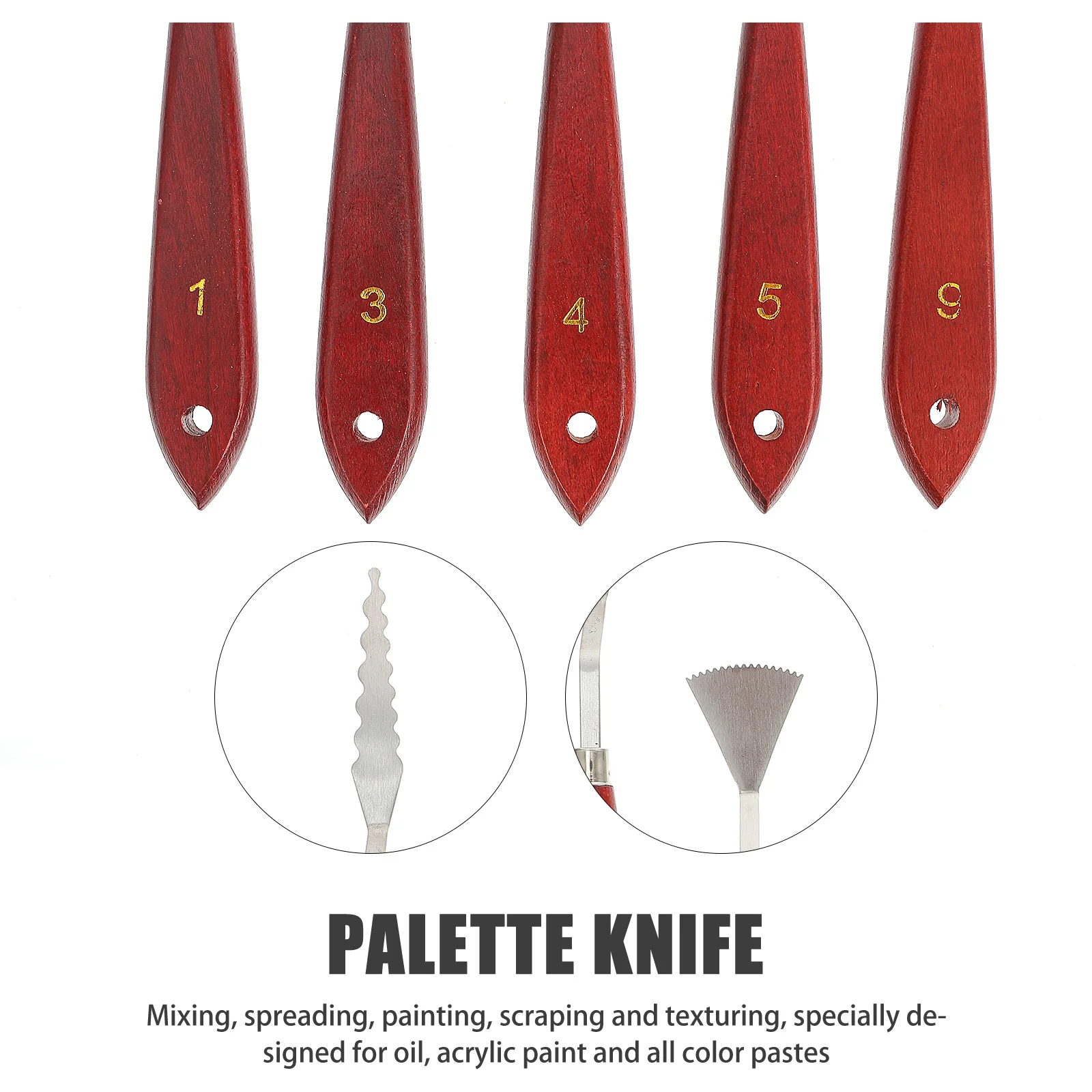 

5Pcs Oil Painting Knife Set Professional Durable Spatulas for Mixing Spreading Texturing Art Paint Tools Supplies