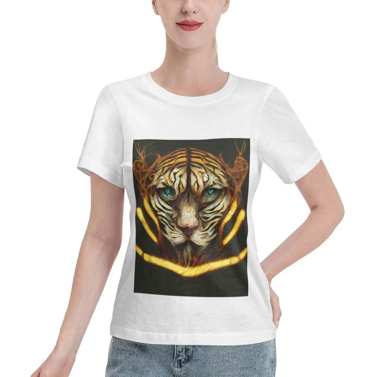 Cheap Spirit Animal Tiger 14 Women's T-shirt Weekend Look Minimalist Tshirt