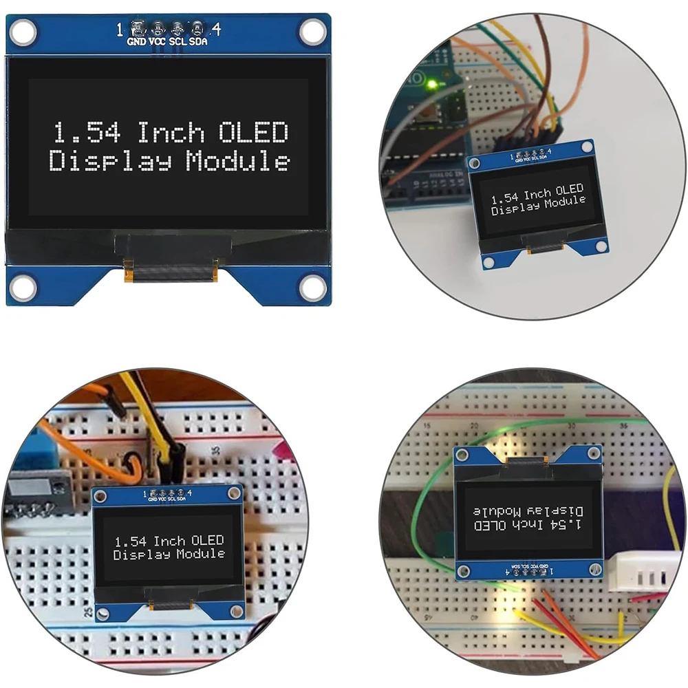 1.54 Inch OLED Module 12864 128x64 SSD1309 Driver IIC I2C Serial Interface Self-Luminous Display Board for Raspberry Pi