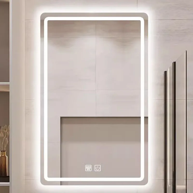 

Aesthetic Led Light Mirror Rectangle Nordic Luxury Full Body Mirror Bathroom Shower Espejo Grande Home Decoration Luxury