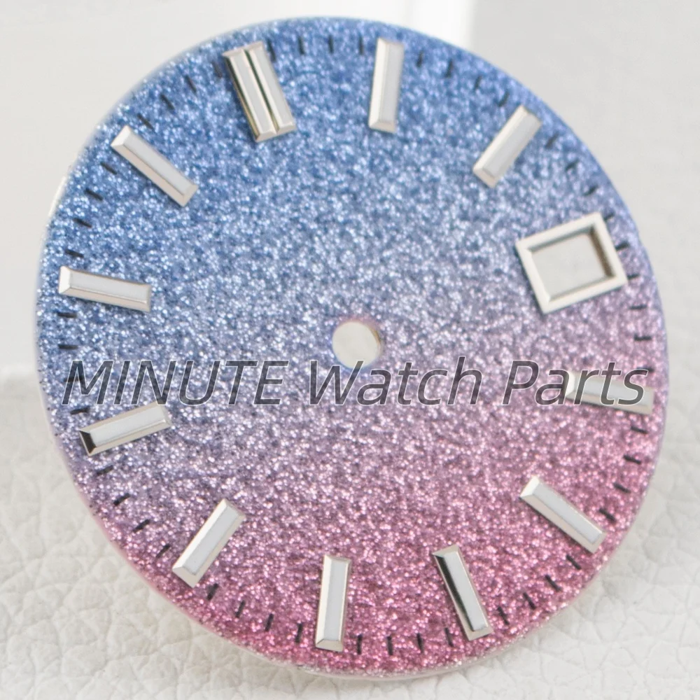 28.5mm No Logo Diamond NH35 Dial Hands For Datejust SUB Starry Sky Sand Green Lume Face Needles Fit NH35/NH36 Automatic Movement