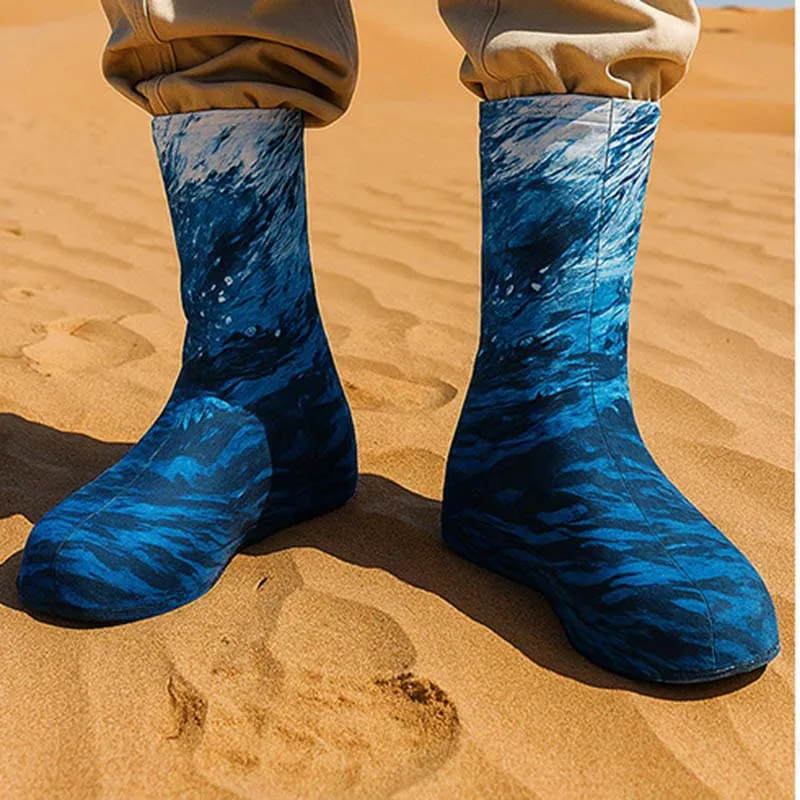 

Dunhuang Desert Shoe Covers With High Tops Sand-Tight Travel Portable Geometric Digital Printing Foot Covers Preventing Sand On