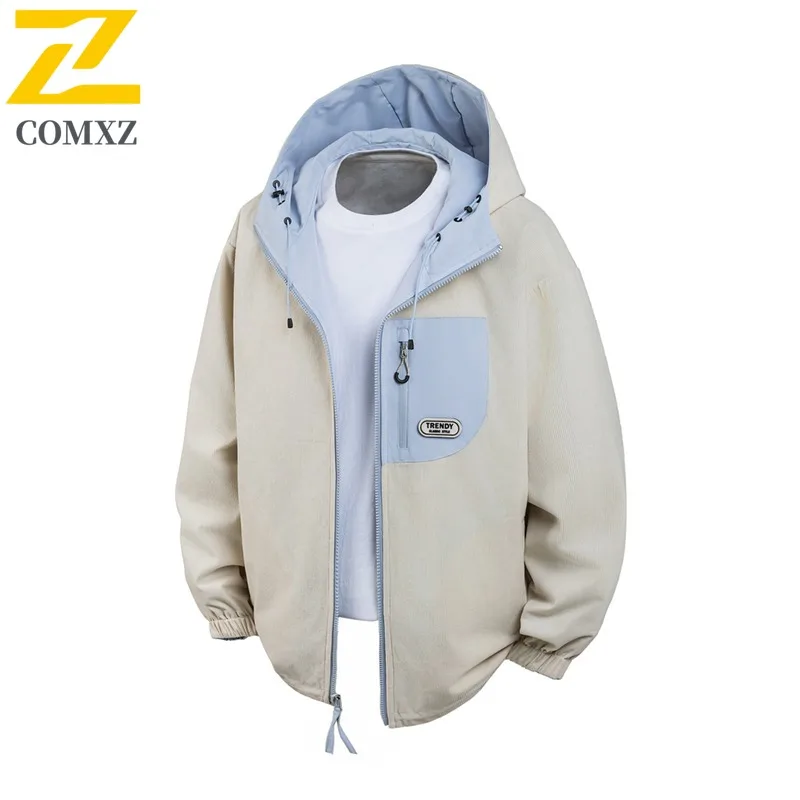 

COMXZ мужские куртки новые непромокаемые с несколькими карманами для путешествий и кемпинга, свободное легкое прогулочное пальто, удобная верхняя одежда для рыбалки и велоспорта