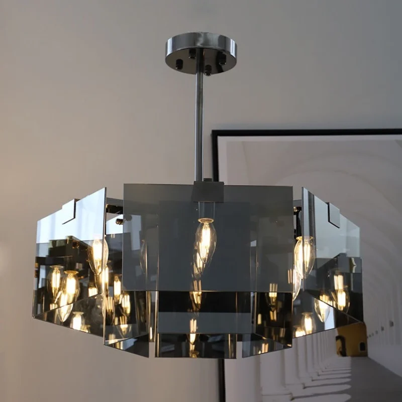

Modern Minimalist Glass Chandelier for Restaurant Living Room Master Bedroom Chandelier Interior Lighting Hanging Light Fixture