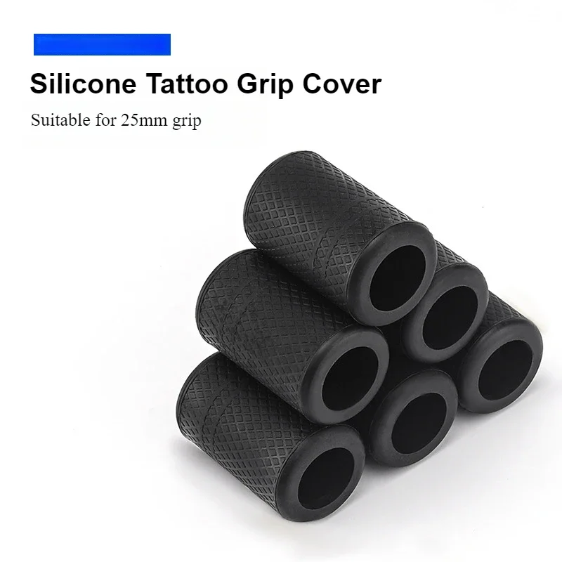 Professional Tattoo ซิลิโคน 25mm Grip สูงอุณหภูมิทนสักเครื่องป้องกันอุปกรณ์เสริมเครื่องมือ Tattoo Handle