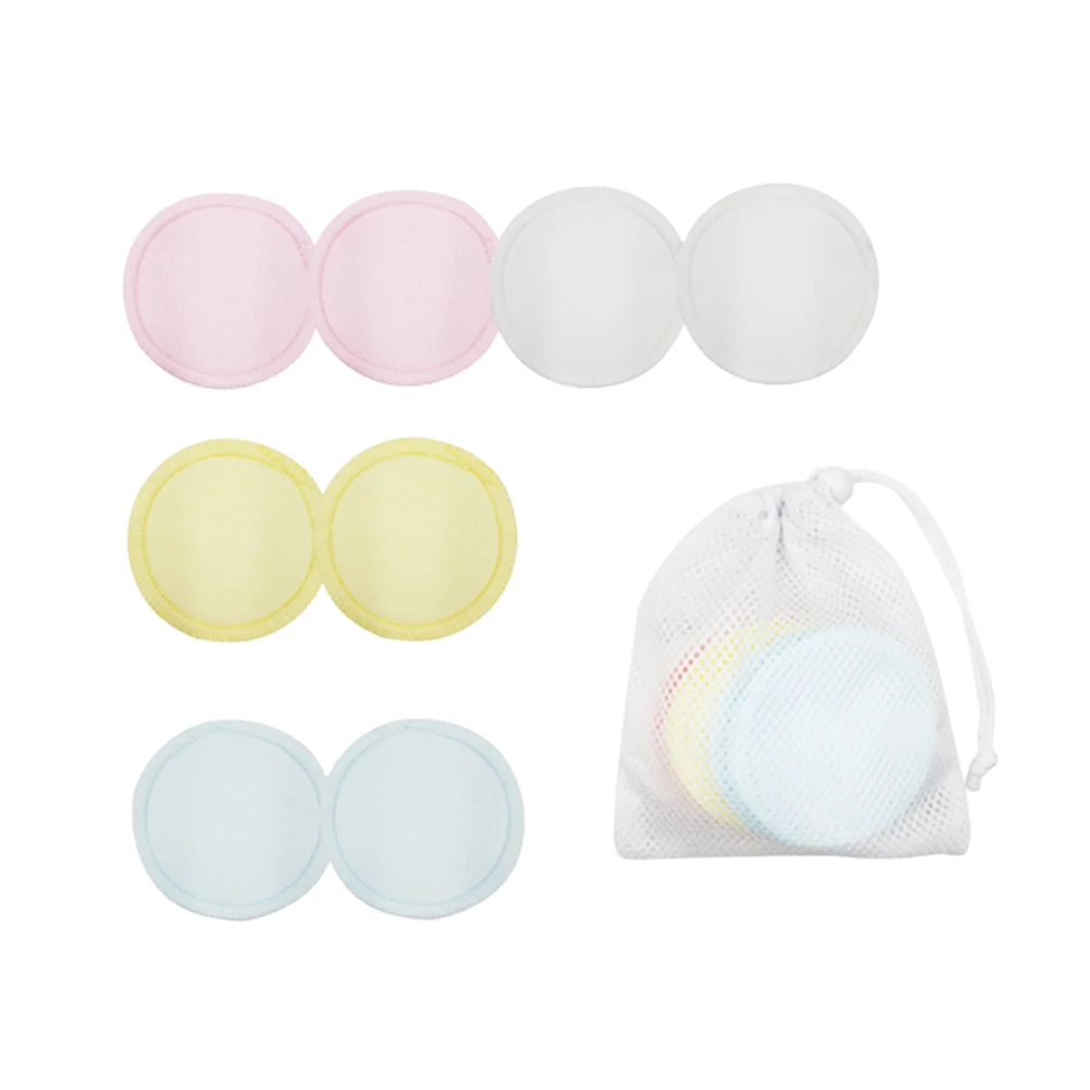 

8pcs Makeup Remover Set Reusable Pads Wash Cloth Pure Cotton Soft Gentle Cleansing Face Travel Gym Everyday Use