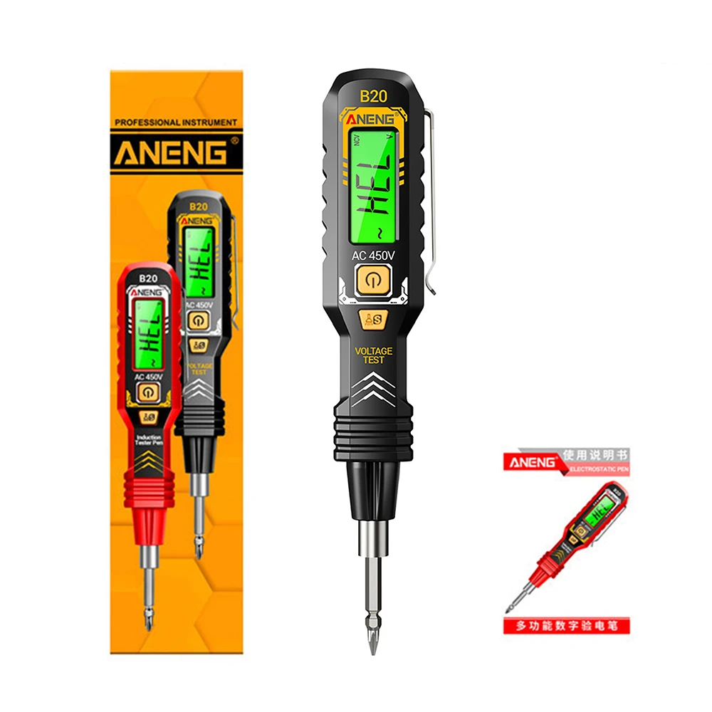 ANENG B20 Spannungsprüfer-Stift Doppelkopf-Schraubendreher Kreuzschlitz-Flachkopf-Schraubendreher Elektrischer Induktions-Schaltkreisprüfer Werkzeuge – Detail 13