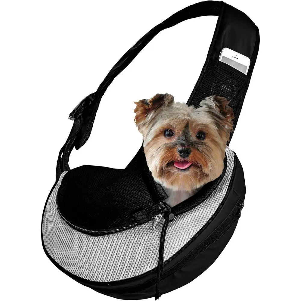 

Расширяемая сумка-слинг для маленьких собак, щенков и кошек — рюкзак на одно плечо с ремнем-шлейкой — идеально подходит для путешествий и ESA A