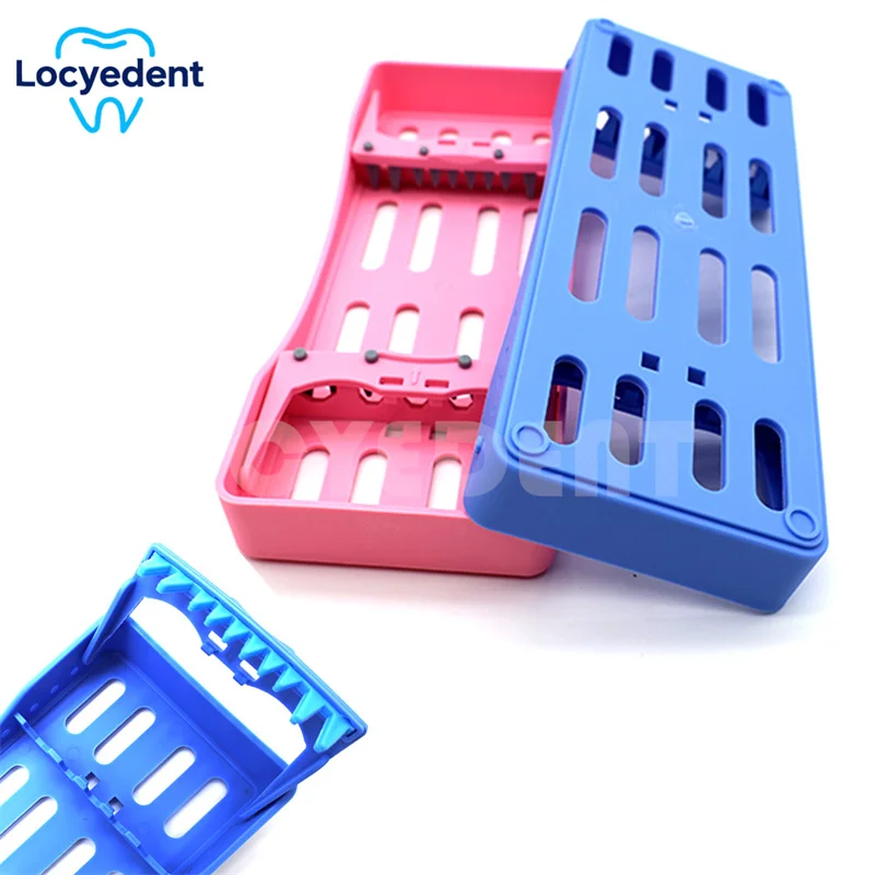 

2pcs Dental Disinfection Tray Holder Placing Box 5/7/10 Slots Plastic Sterilization Box For Instruments Filling Spatulas Plate