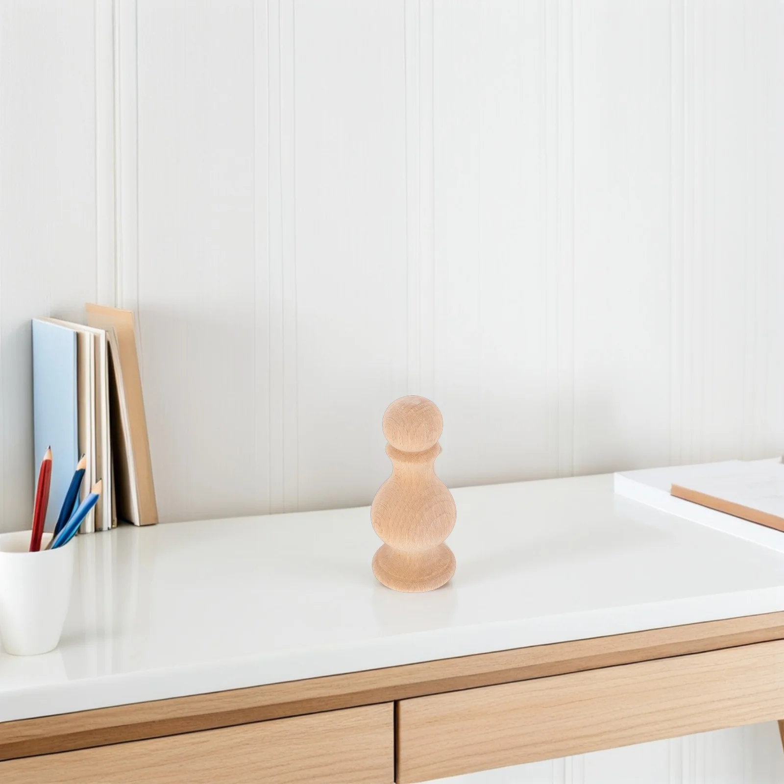 

2Pcs Decorative Wood Baluster Finials Solid Wood Stair Post Caps Unfinished Round Ball Fence Furniture Stairs Post End