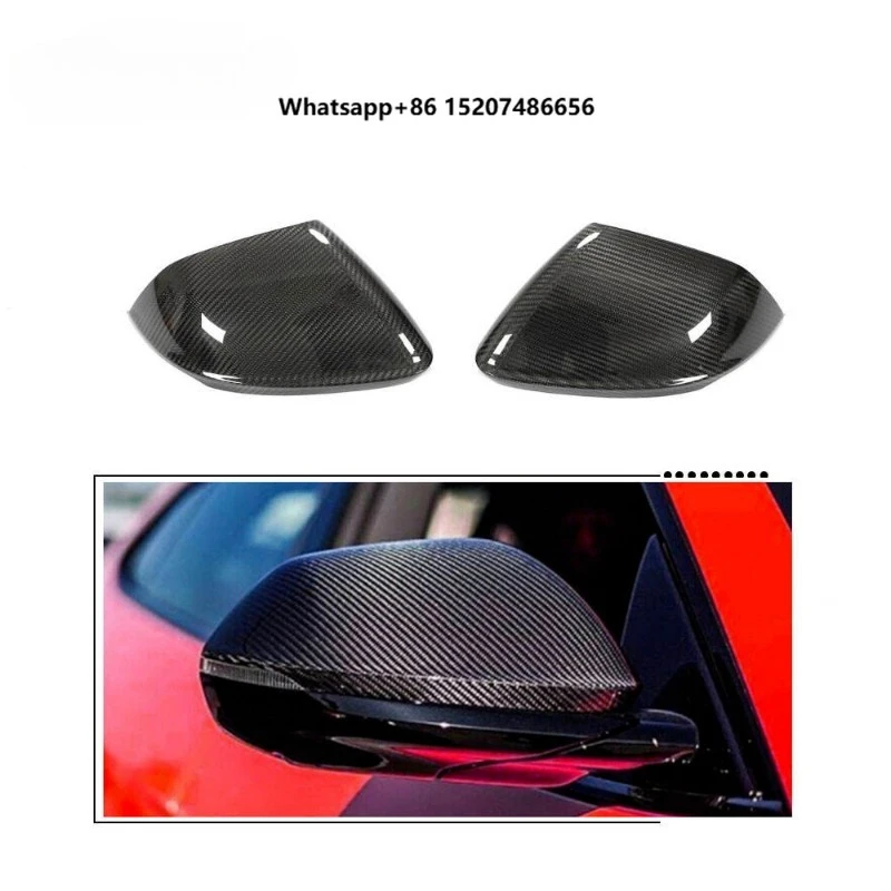 OEM Style Dry Carbon Fiber Car Rearview Mirror Cover Upgrade Kit, Fits Q8, RSQ8, 2018+Exterior Upgrade and