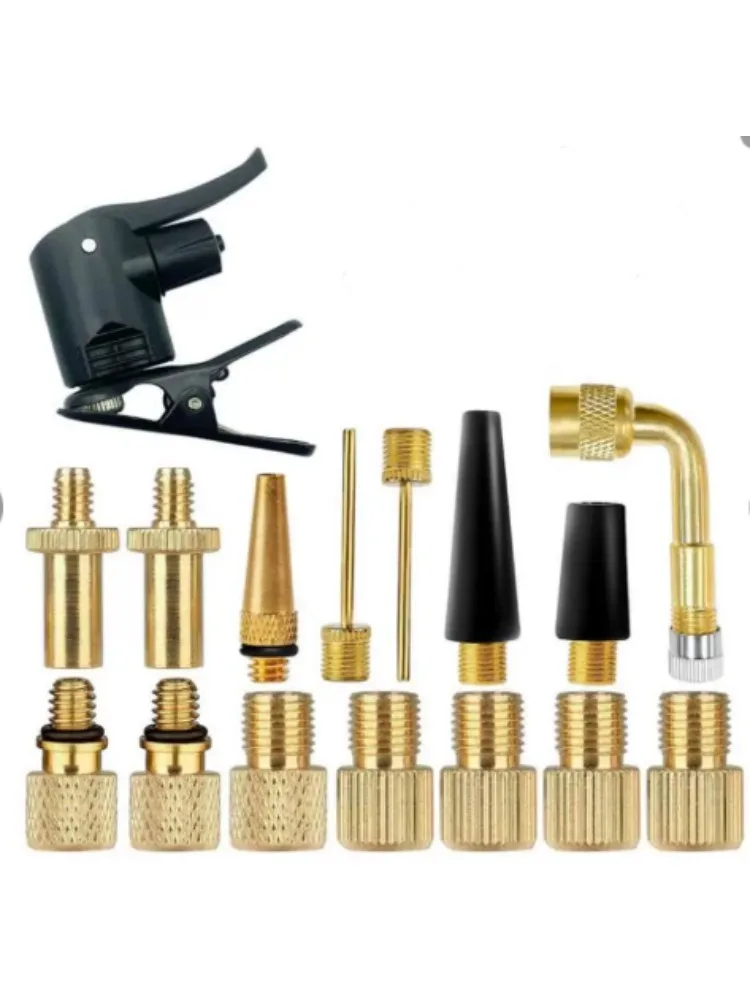 AliExpress NONE 8/16pcs Bicycle Valve Adapter Set Multi Valve Pump Head with Schrader Clip for SVAVDV Tire Valves Universal Inflation Accessory
